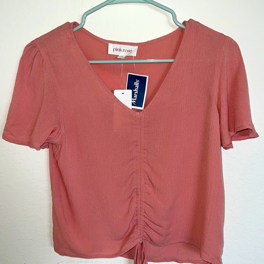 NWT Pink Rose short sleeve shirt.